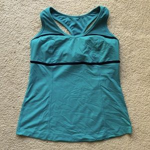 Lululemon Racerback V-Neck Bra Tank 8 Teal/Jade.